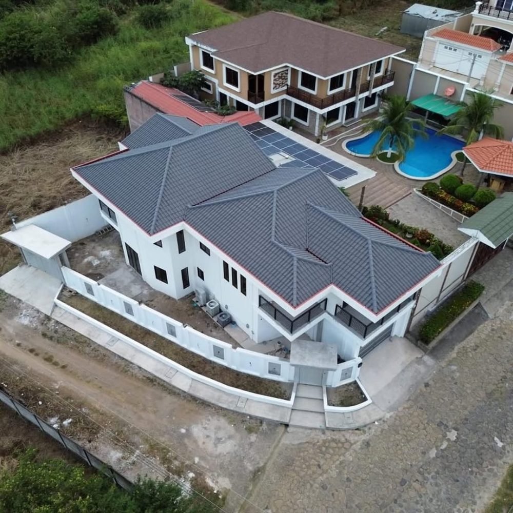Clay tile roof with clean edge alignment