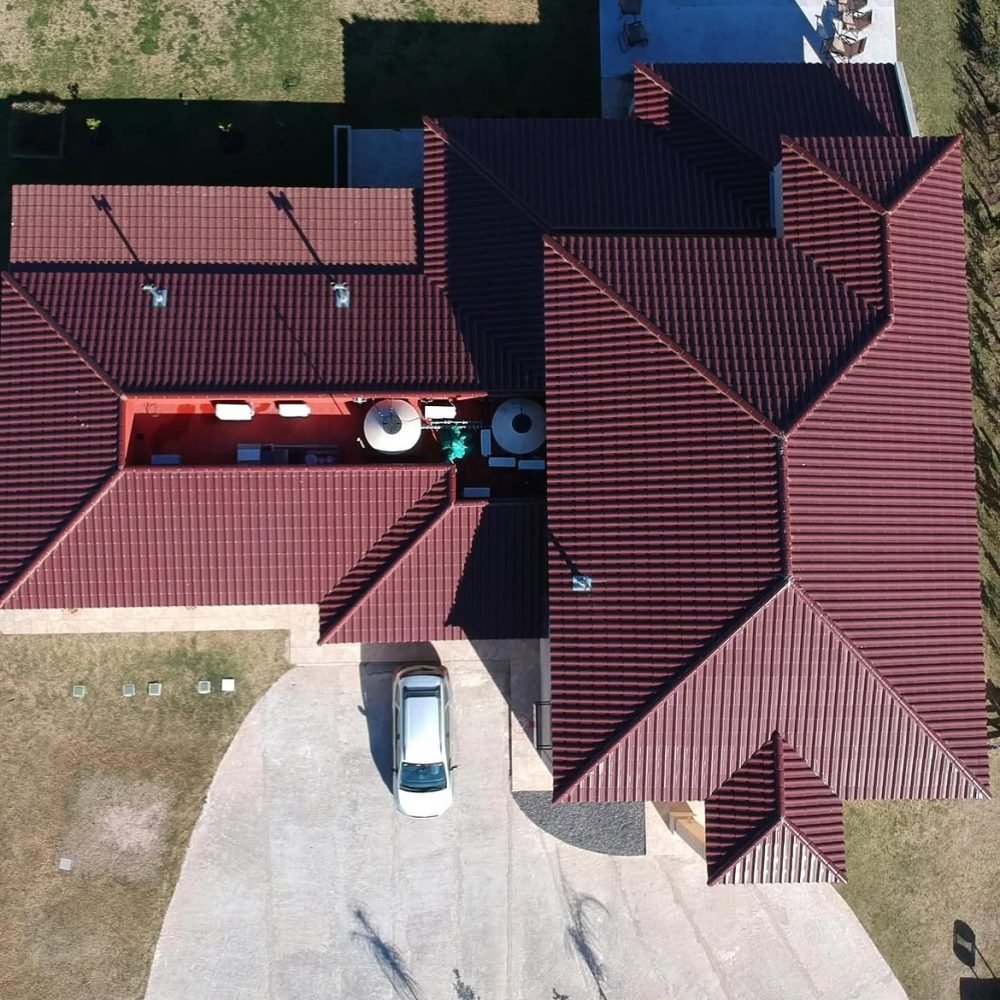 Completed clay tile roofing project