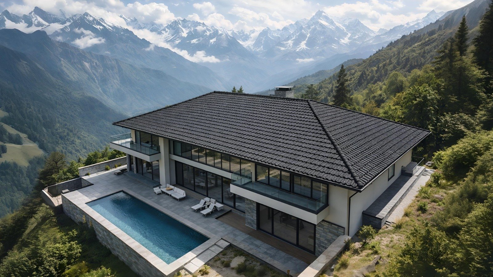 Premium sloped roof by Dynamic Roofing Solutions India