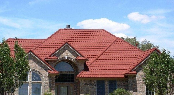 Stone coated metal shingle roof
