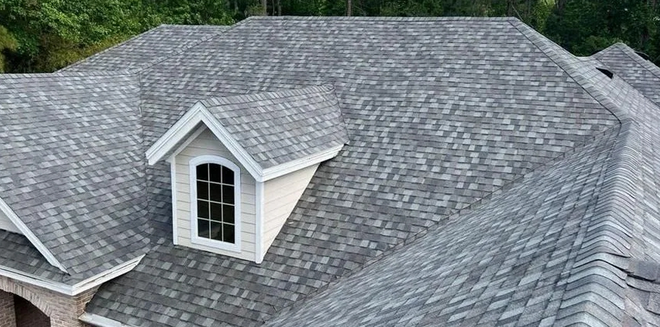 Asphalt shingle roof detail